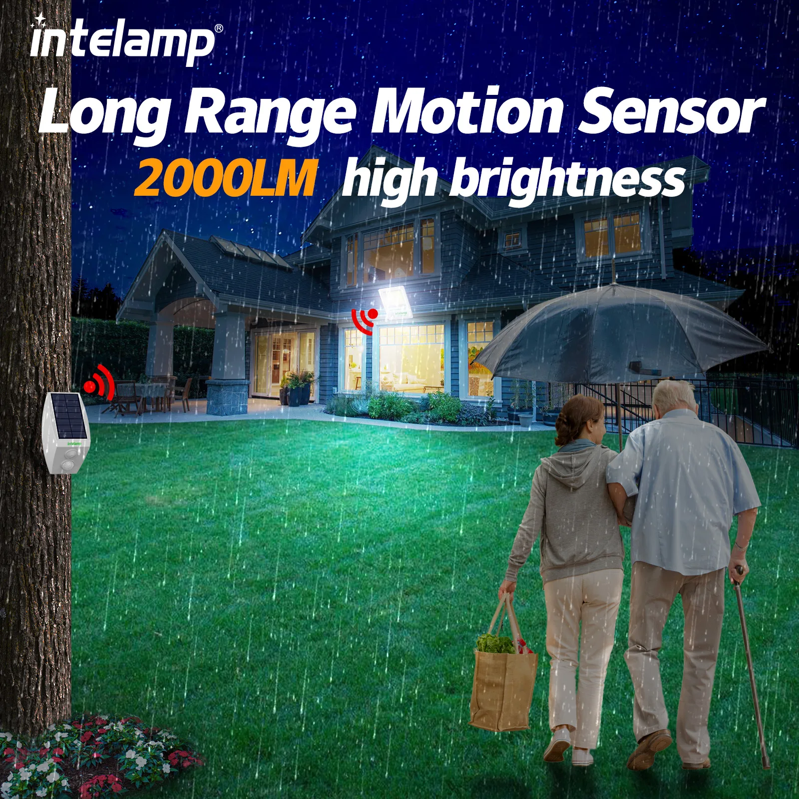 Solar Light Outdoor Motion Sensor Flood Security With Remote Control Powered Wall Dusk to Dawn Garden Porch Farm - Image 4