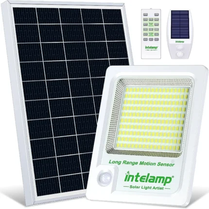 Solar Light Outdoor Motion Sensor Flood Security With Remote Control Powered Wall Dusk to Dawn Garden Porch Farm