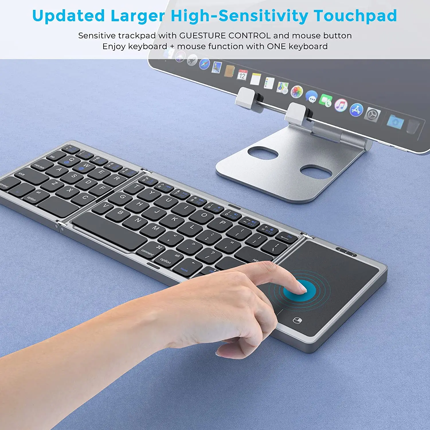Foldable Wireless Bluetooth Keyboard Rechargeable Folding Portable Keyboards for PC Mac Smartphone Windows iOS Android - Image 5