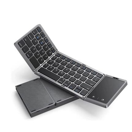 Foldable Wireless Bluetooth Keyboard Rechargeable Folding Portable Keyboards for PC Mac Smartphone Windows iOS Android
