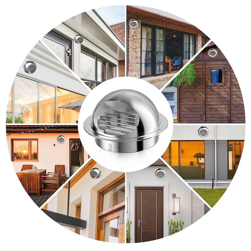 Stainless Steel Ducting Ventilation Exhaust Grille Cover for Wall Ceiling Anti-bird And Rat Prevent Air Vent Heating Cooling Cap - Image 7