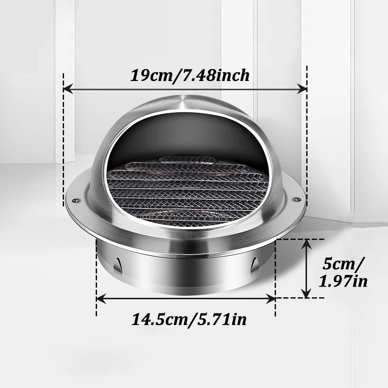 Stainless Steel Ducting Ventilation Exhaust Grille Cover for Wall Ceiling Anti-bird And Rat Prevent Air Vent Heating Cooling Cap - Image 9