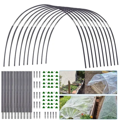 30Pcs Garden Hoops for Netting Tunnel, Garden Hoops Greenhouse Frame Flexible Tunnel Arch Crop Protection Hoops for Raised Beds