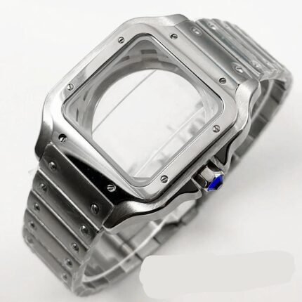 NH35 38mm Square Watch Case 316L Stainless steel Watch Accessories Santos Modification Parts for NH35 4R35 NH36 4R36 Movements