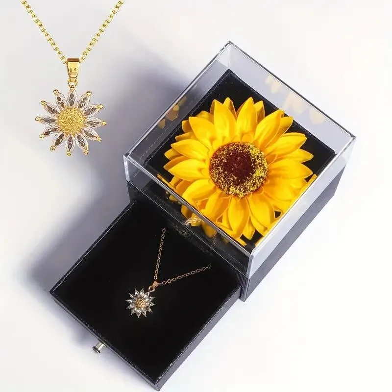 Sunflower Necklace With Gift Box For Girlfriend Women I Love You Perfect for Mother’s Day, Birthdays, Valentines, Weddings - Image 6