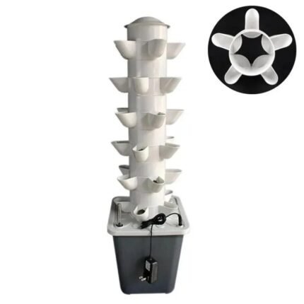 Hydroponic Growing System Mini Indoor Outdoor Home Grow Herb Vertical Garden Tower 6 Tiers 30 Holes Vegetables Planter