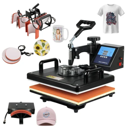 30*38CM 8 in 1 Combo Heat press Machine Sublimation Printer 2D Heat Transfer Machine for Cap Mug Plate Tshirts CE Approved