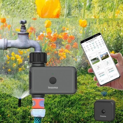 Insoma Wifi Automatic Sprinkle Timer Remote Garden Water Timer Smart Irrigation Watering System Hose Control Unit Support Alexa