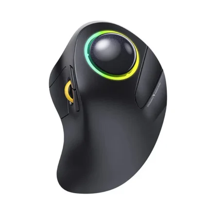 Bluetooth RGB Trackball Mouse 2.4GHz Wireless Finger Control Rechargeable Ergonomic Backlit Rollerball Mice for Mac iPad