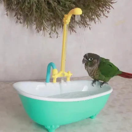 Parrot Automatic IntelligentBath Bird Shower Bathtub Supplies Cute Plastic Bird Bath
