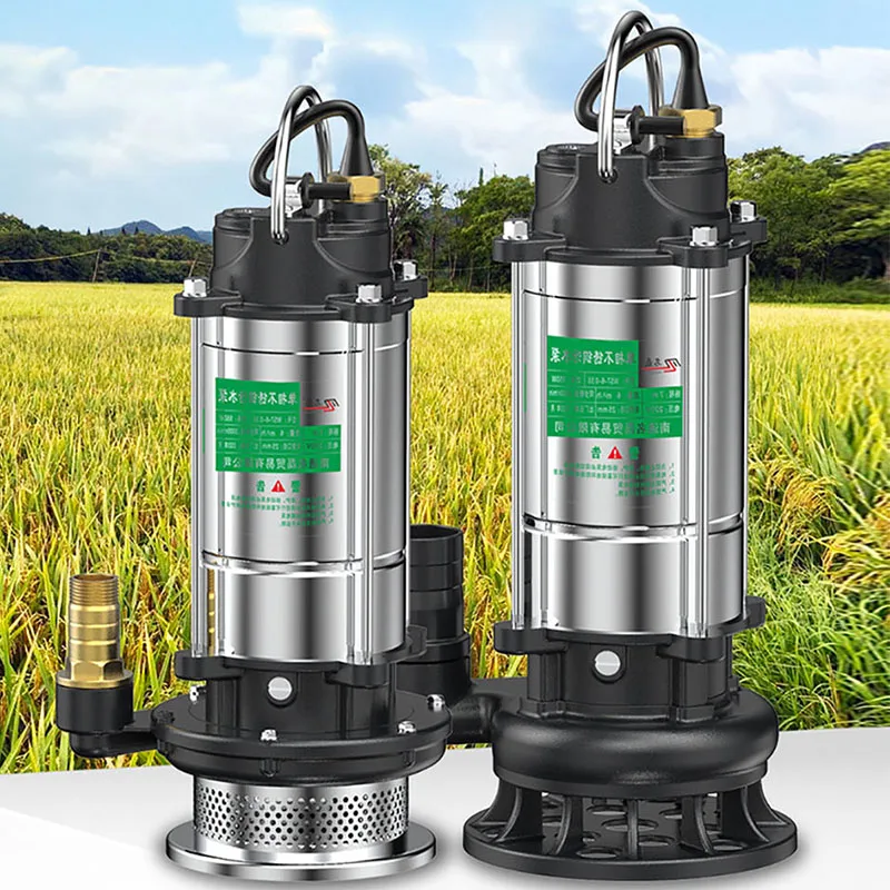 Stainless Steel Submersible Pump Agricultural Pumping Garden Tools Drainage Irrigation Underwater Self-priming Sewage Pump