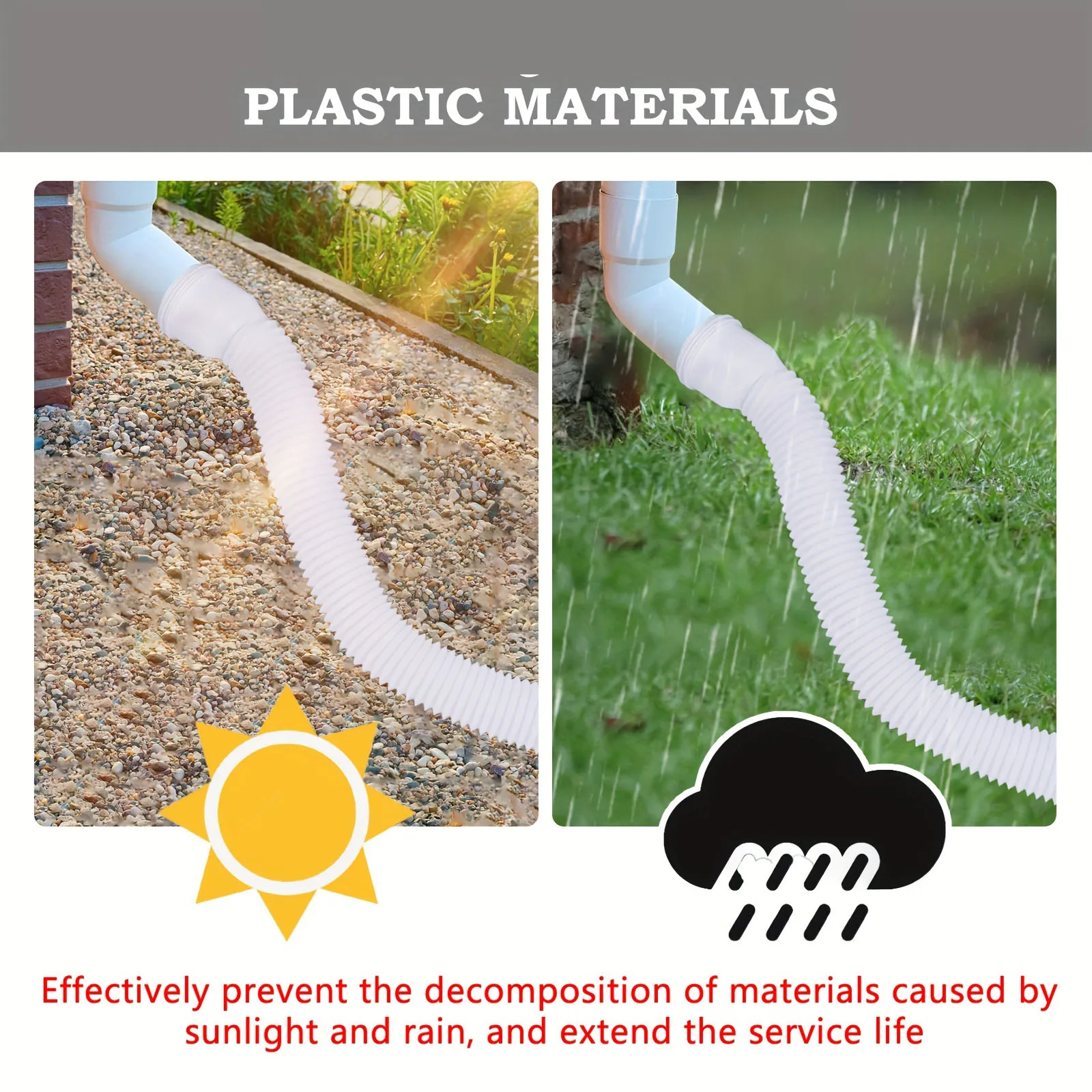 Rain Gutter Downspout Extensions Flexible Drain Downspout Drain Extender Gutter Connector Rainwater Drainage - Image 5