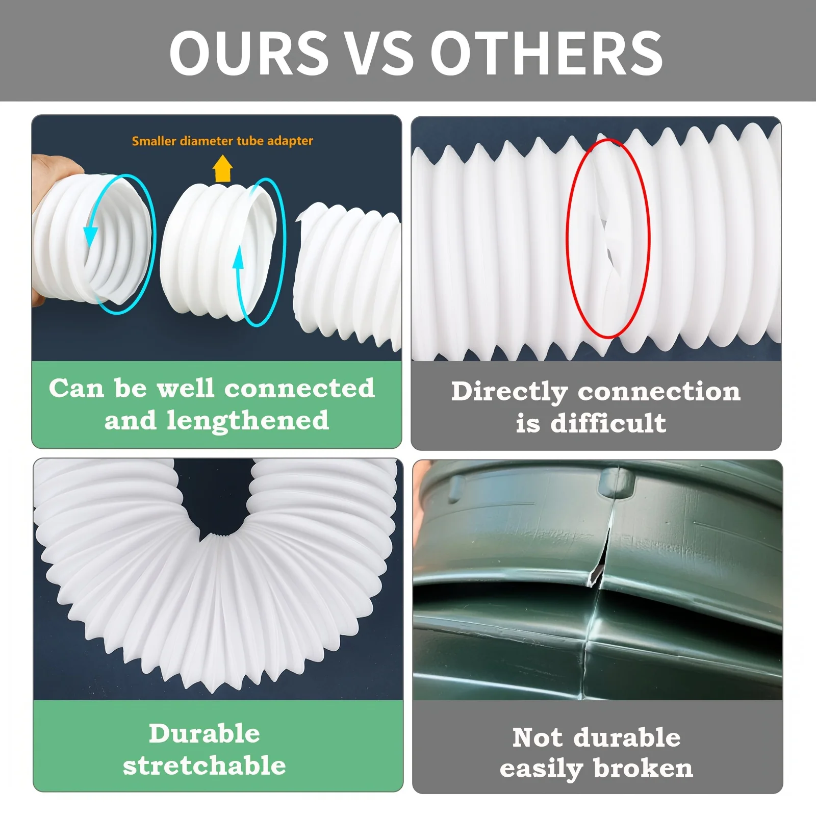 Rain Gutter Downspout Extensions Flexible Drain Downspout Drain Extender Gutter Connector Rainwater Drainage - Image 4