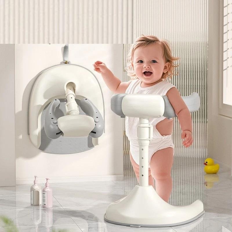 Lazychild Adjustable Folding Baby Shower Rack Anti Slip Household Children’s Shower Rack Bathtub Bathroom