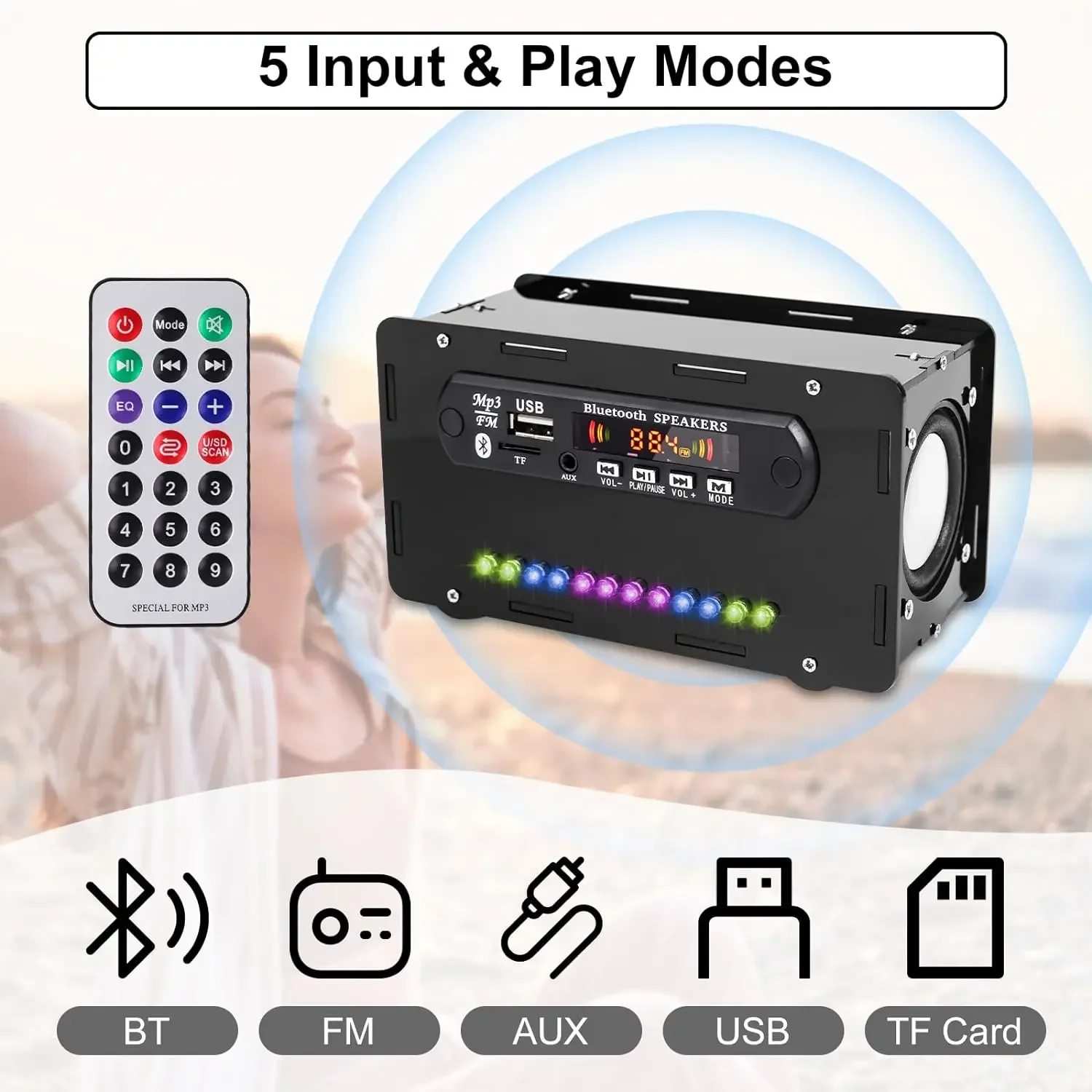DIY Bluetooth-Compatible Speaker Kit LED FM Radio USB Mini Home Sound Amplifier with Digital Display Soldering Project Practice - Image 3