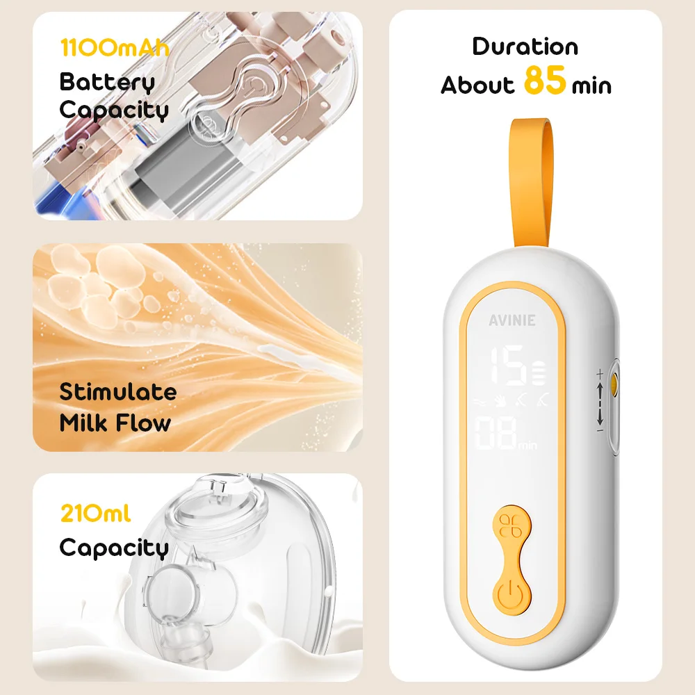 Wearable Breast Pump Portable Low Noise Breastfeeding Pump with 4 Modes 15 Levels Double Electric Breast Milk Pump - Image 3