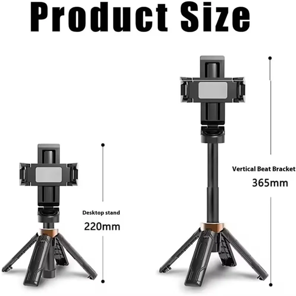 Tripod Phone Stand with Bluetooth Shutter Wireless Selfie Stick Brackets with Phone Holder for Smartphone Camera - Image 6