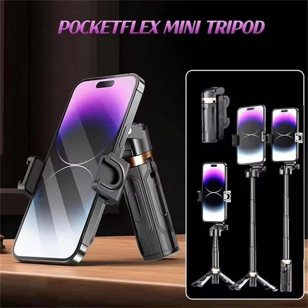 Tripod Phone Stand with Bluetooth Shutter Wireless Selfie Stick Brackets with Phone Holder for Smartphone Camera - Image 5