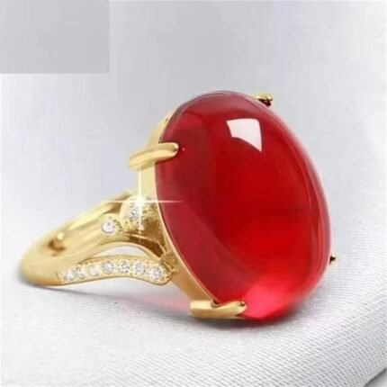 Red Agate Jade Ring Female Opening Adjustable Simple Style Chalcedony Sterling Silver Ring for Mom Women Rings Fine Jewelry Gift