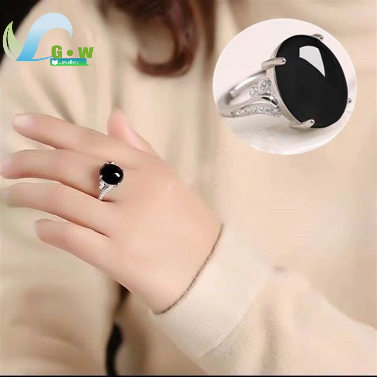 Red Agate Jade Ring Female Opening Adjustable Simple Style Chalcedony Sterling Silver Ring for Mom Women Rings Fine Jewelry Gift - Image 3