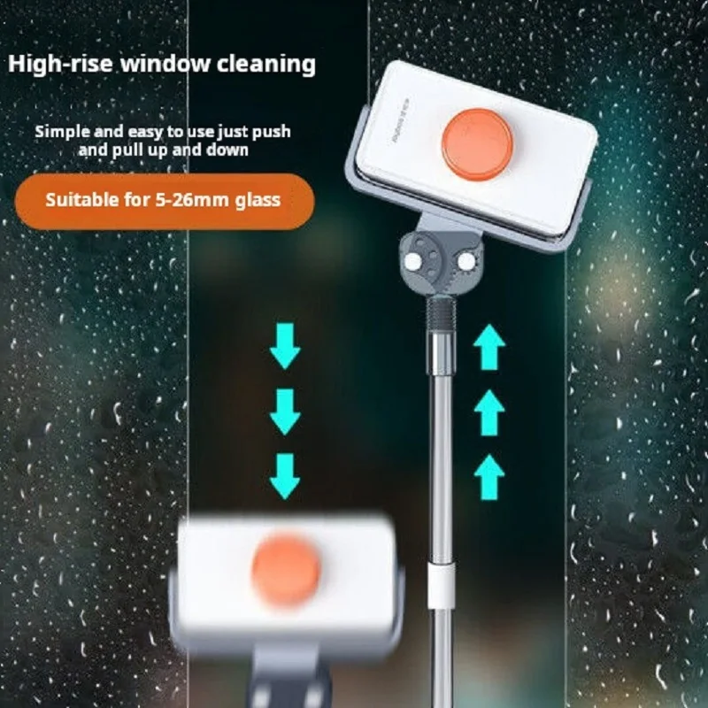 Double Sided Magnetic Glass Windows Cleaner With 5-35mm Adjustable Telescopic Rod For Various Glass Windows Glass Cleaning Tool - Image 6