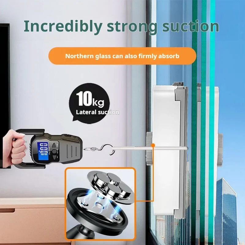 Double Sided Magnetic Glass Windows Cleaner With 5-35mm Adjustable Telescopic Rod For Various Glass Windows Glass Cleaning Tool - Image 3