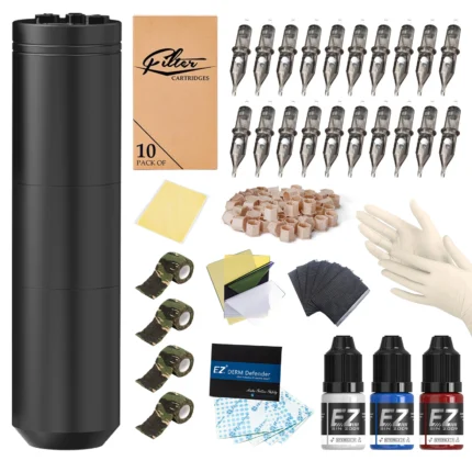 EZ Wireless Cartridge Tattoo Machine Pen Rotaty Battery Pen with Portable Power 1600mAh LED Digital Display Tattoo Gun Supply