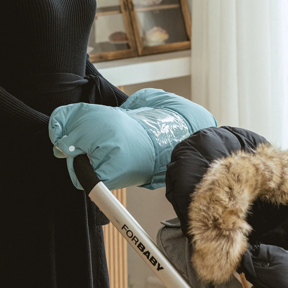 Baby Stroller Gloves Waterproof Warm Winter Antifreeze Mittens With Tissue Phone Bag Transparent Can Be Touch Screen - Image 4