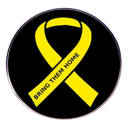 Israel Bring Them Home Enamel Pins Children Health Yellow Ribbon Lapel Badge Brooch Jewelry Decoration