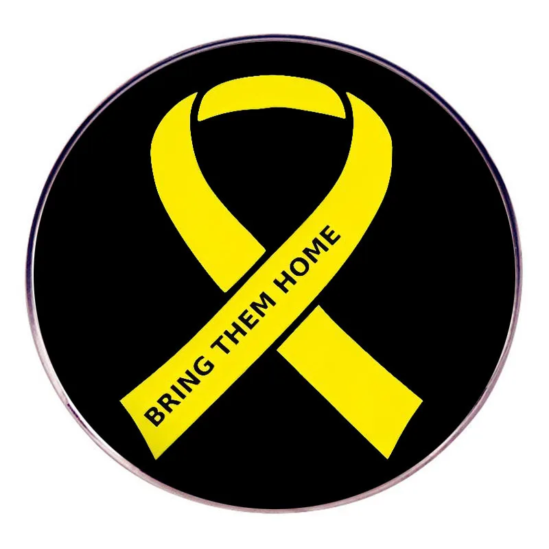 Israel Bring Them Home Enamel Pins Children Health Yellow Ribbon Lapel Badge Brooch Jewelry Decoration
