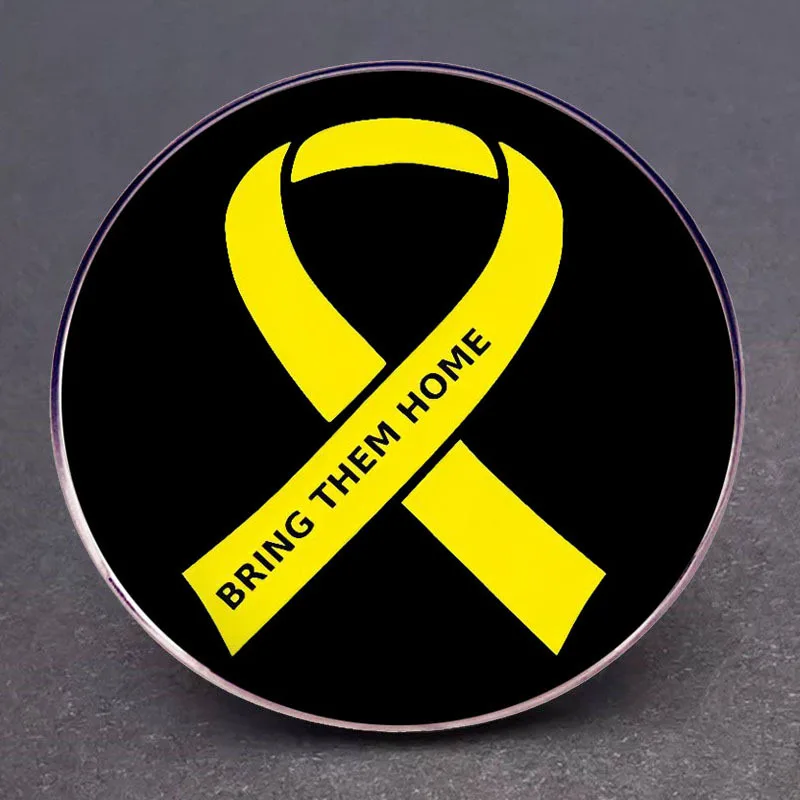 Israel Bring Them Home Enamel Pins Children Health Yellow Ribbon Lapel Badge Brooch Jewelry Decoration - Image 3