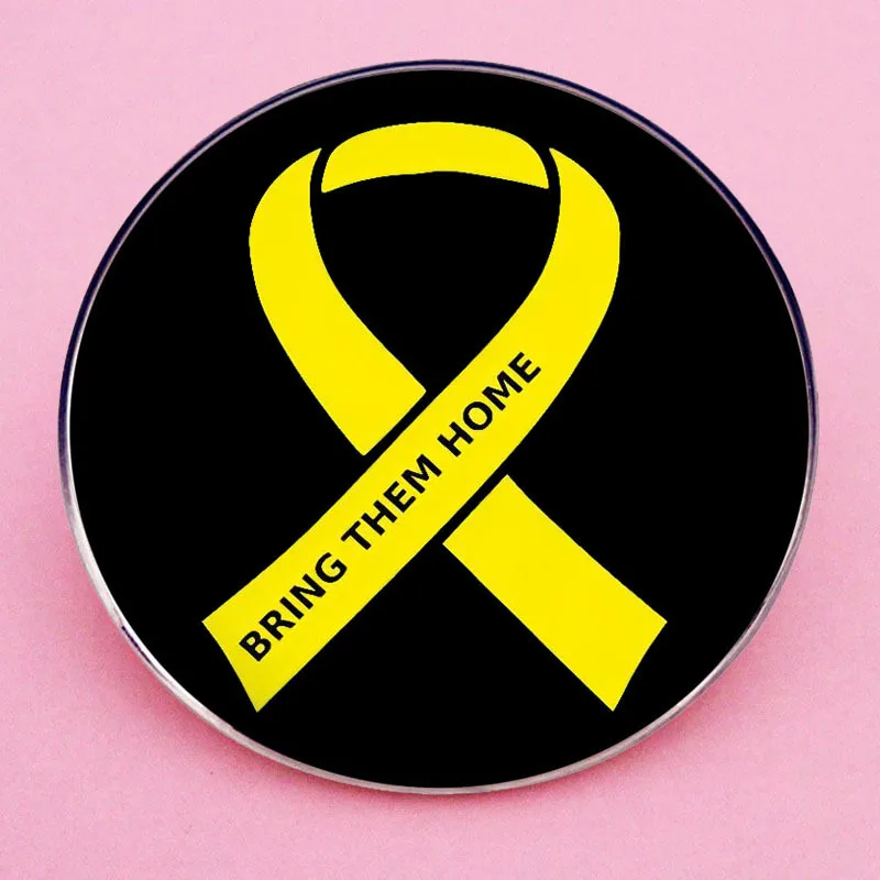 Israel Bring Them Home Enamel Pins Children Health Yellow Ribbon Lapel Badge Brooch Jewelry Decoration - Image 5