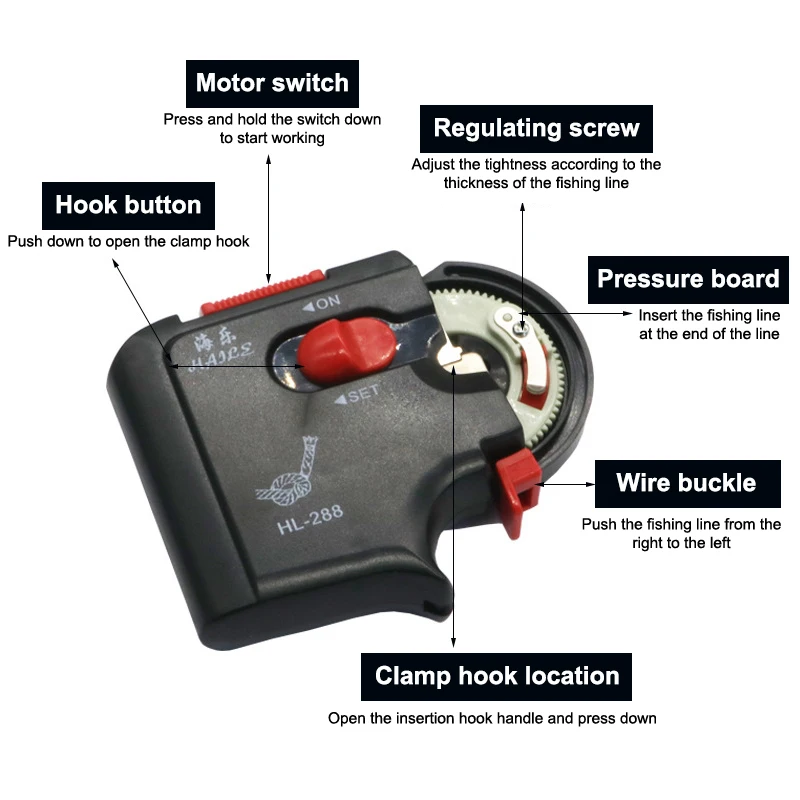 Electric Fast Tie Fishing Hooks Collect Roll Fishing Line Tying Device Automatic Portable Fishing Hook Tier Machine - Image 2