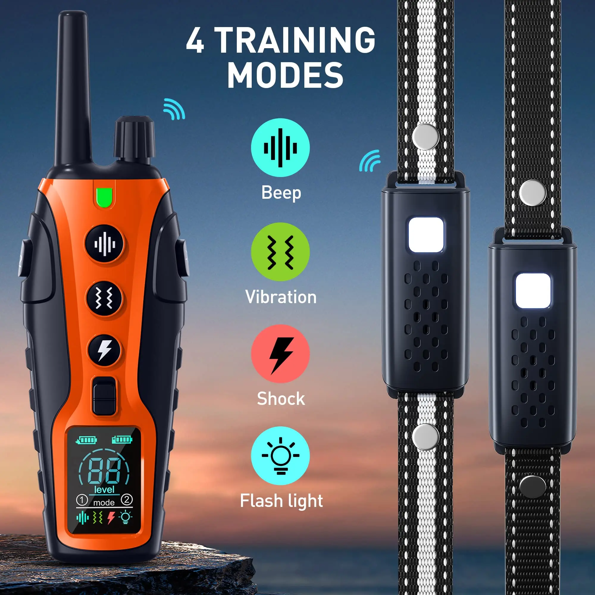 Electric Dog Training Collar Remote Control Waterproof Pet BehaviorFor 5-120lbs Puppy With Vibration Shock - Image 2