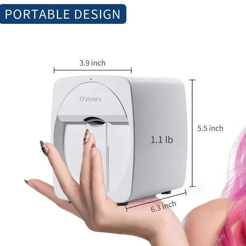 Smart Nail Printer Portable 3D Mobile Nail Painting Machine 2400 DPI Printing Resolution WiFi/DIY Support for Home Beauty Salon - Image 2