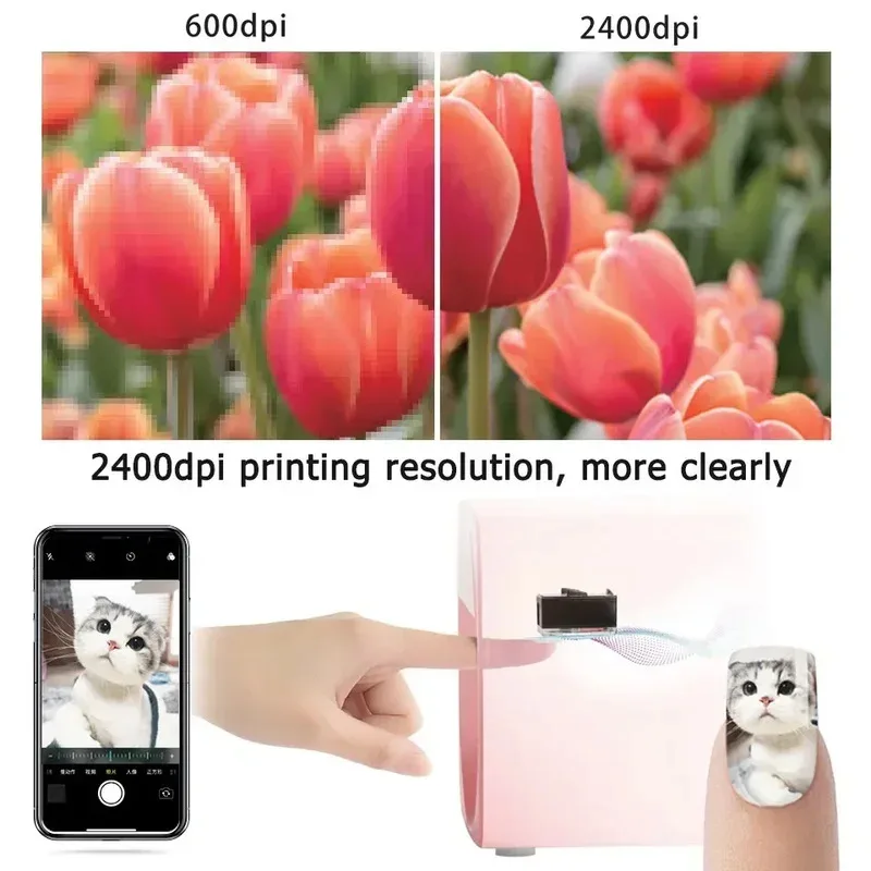 Smart Nail Printer Portable 3D Mobile Nail Painting Machine 2400 DPI Printing Resolution WiFi/DIY Support for Home Beauty Salon - Image 4