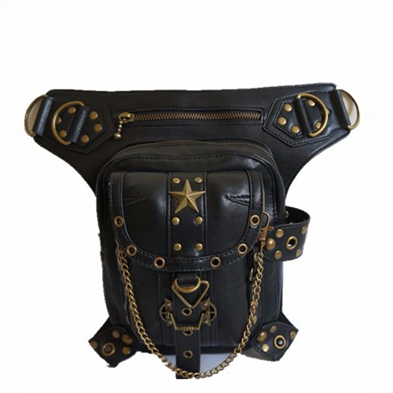 Steampunk Waist Leg Bags Women Men Victorian Style Holster Bag Motorcycle Thigh Hip Belt Packs Messenger Shoulder Bags - Image 2