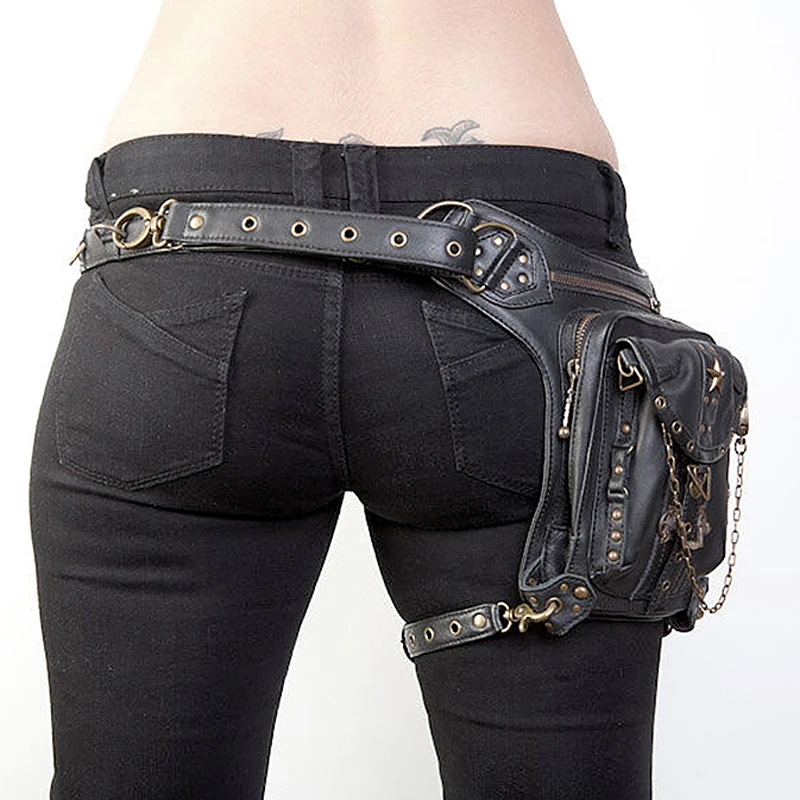 Steampunk Waist Leg Bags Women Men Victorian Style Holster Bag Motorcycle Thigh Hip Belt Packs Messenger Shoulder Bags - Image 5