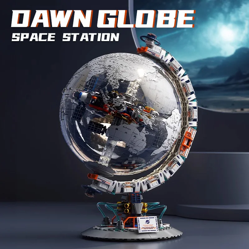 Creative Technology Space Station Transparent Globe Building Blocks High Tech Construction Bricks Set Toy Gifts For Children - Image 3