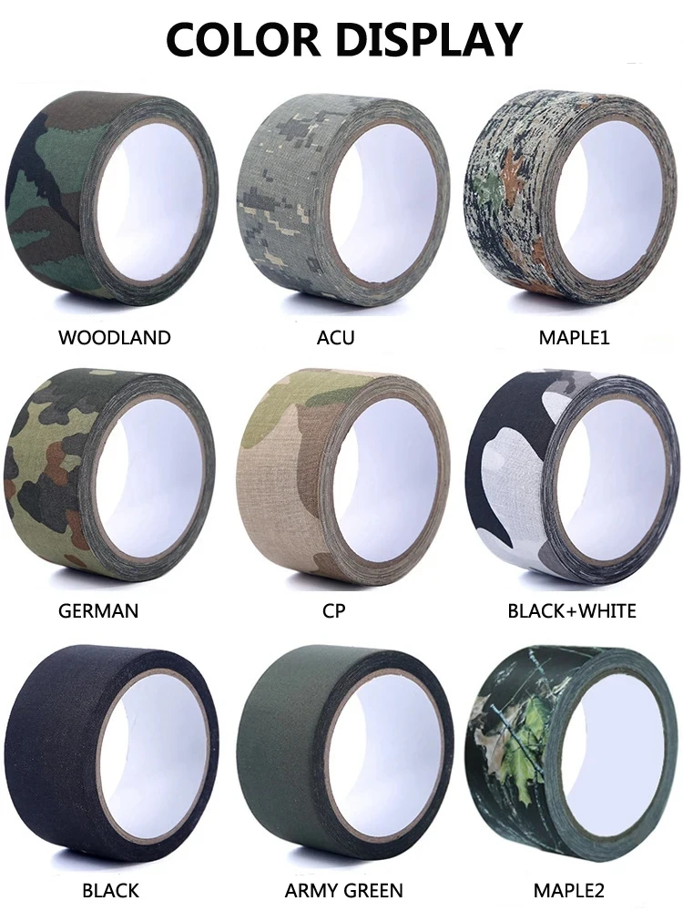 5M/10M Multi-functional Camo Tape Self-adhesive Camouflage Hunting Paintball Airsoft Rifle Waterproof Non-Slip Stealth Tape - Image 4