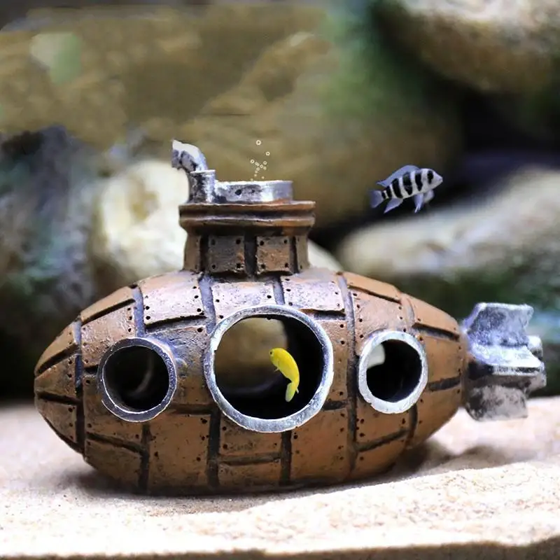 Resin Submarine Ornaments Fish Shrimp Shelter Cave Landscaping Accessories for Aquarium Fish Tank Decorations - Image 2