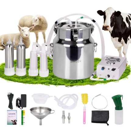 8L Electric Milking Machine for Cow Goat or Generic Electric Vacuum Pulsation Suction Pump Milker Machine