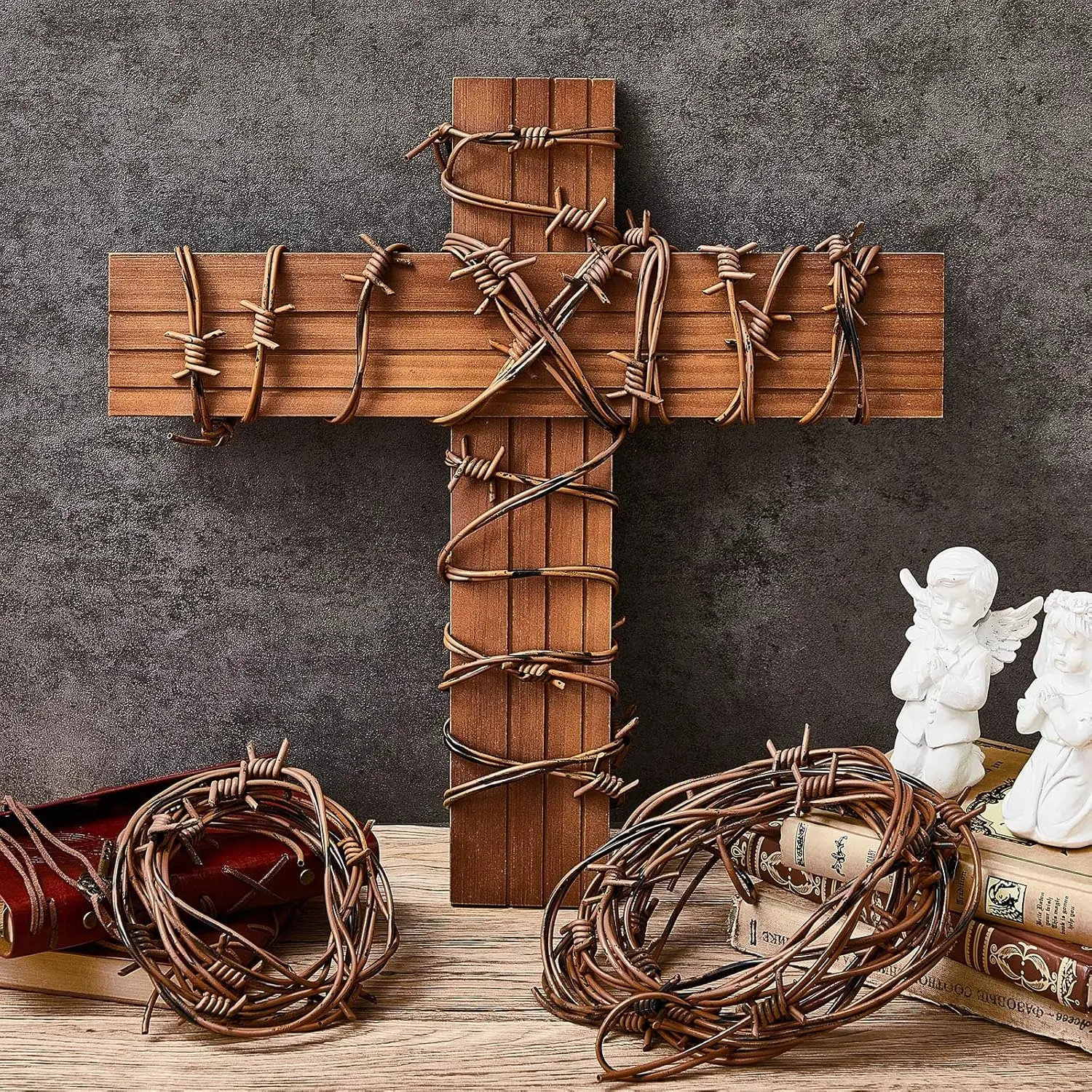 2.5M Fake Rusted Silver Barbed Barb Wire Decoration Halloween Barbed Wires Garland Haunted House Prop Western Party Decorations - Image 5