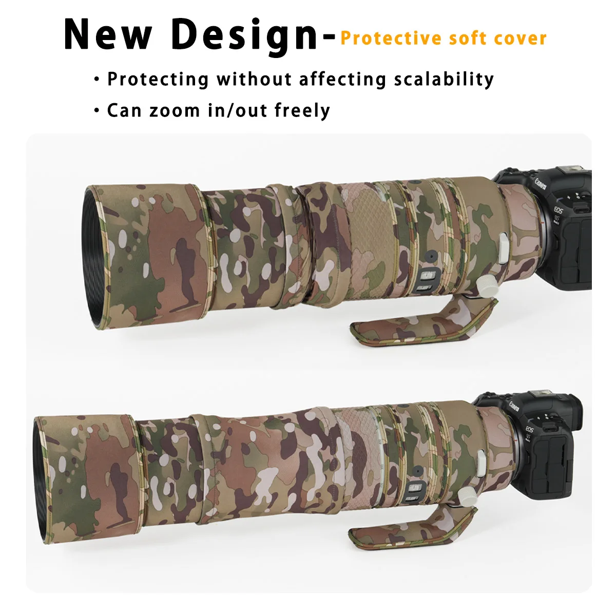 Camouflage Lens Coat for CANON RF 200 800 mm F 6.3-9 IS USM Elastic Waterproof and Rainproof Lens Protective Cover - Image 2