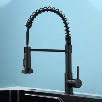 Kitchen Pull Down Spring Sink Faucet 360 Rotation Hot Cold Mixer Tap