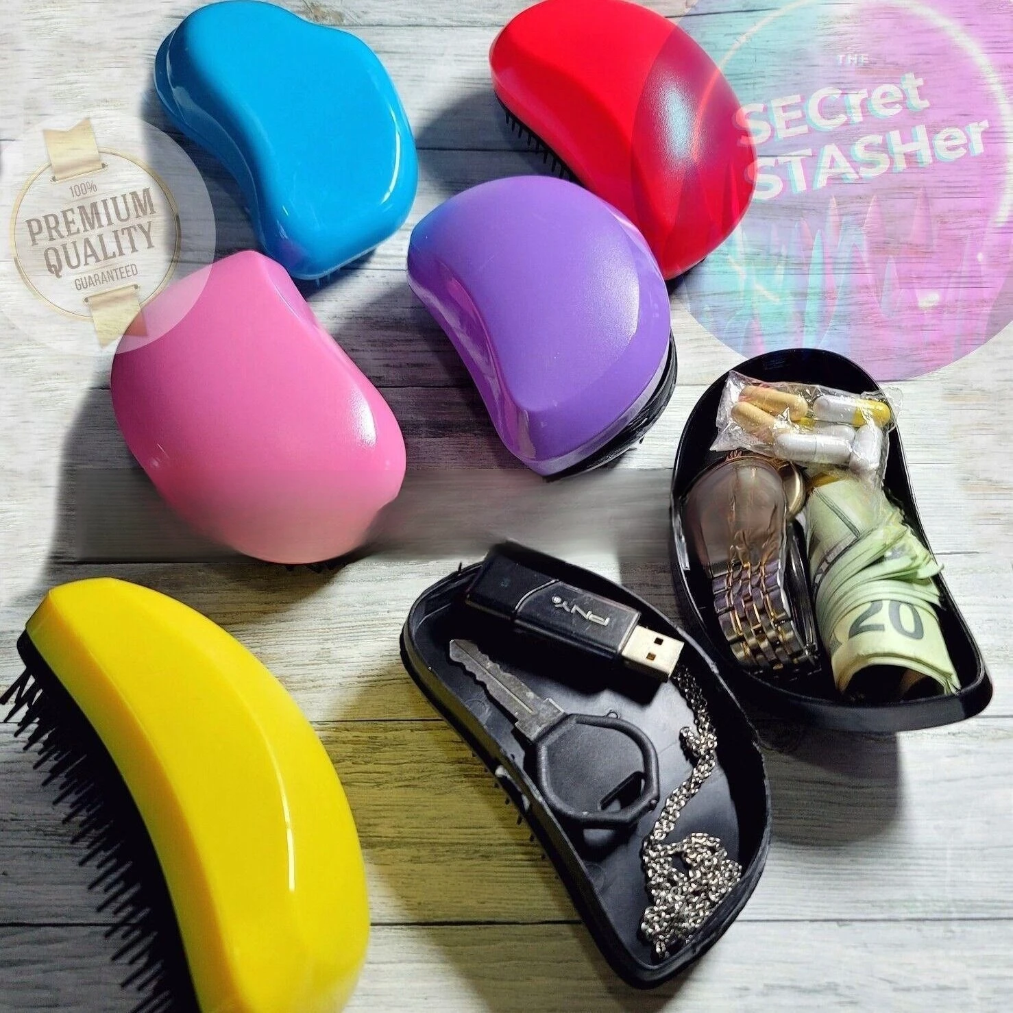 Creative Money Hiding Artifact Hair Comb Portable Beauty Massage Plastic Comb Can Hide Money and Store Safely Transfer Storage - Image 2