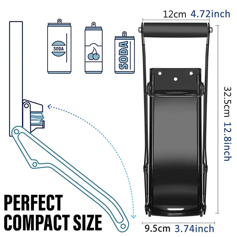 Can Crushers for Recycling 16 oz Heavy Duty Metal Can Crusher Wall Mounted Soda & Beer Can Smasher for Recycling w Bottle Opener - Image 6