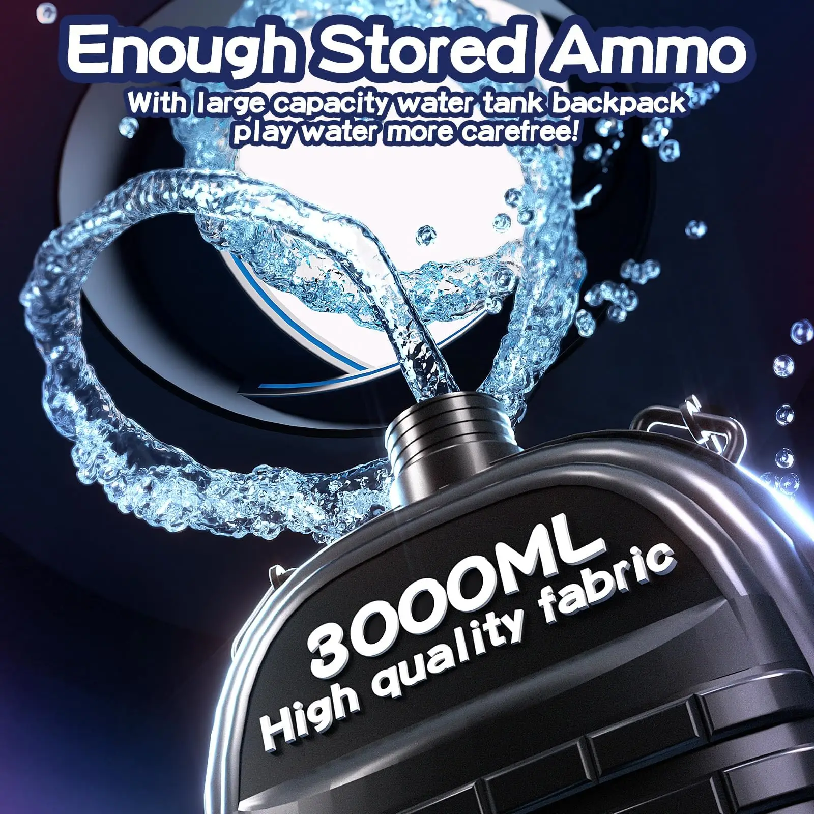 Strongest Electric Gatling Water Gun Toy Rotating Double Barrel With Big Capacity Backpack Outdoor Pool Toy for Kids Adult Gifts - Image 4