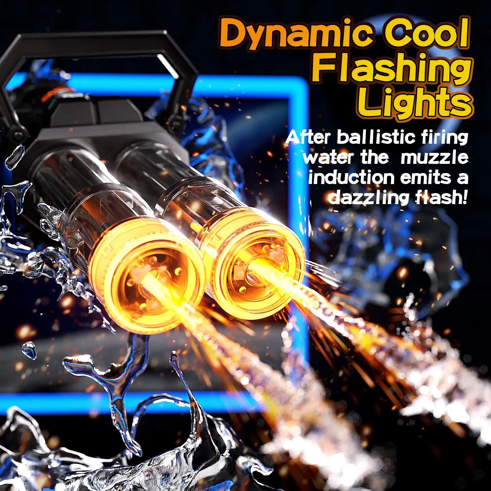 Strongest Electric Gatling Water Gun Toy Rotating Double Barrel With Big Capacity Backpack Outdoor Pool Toy for Kids Adult Gifts - Image 3