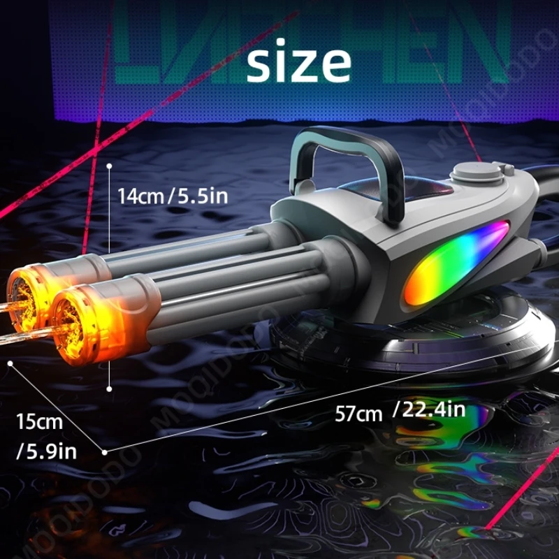 Electric Gatling Water Gun Toy With Rotating Gun Barrel Lights Big Capacity Water Pistol Spray Blaster Pool Toys for Kids Adult - Image 7